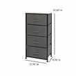 Flash Furniture 4 Drawer Cast Iron Vertical Storage Dresser in Black/Gray