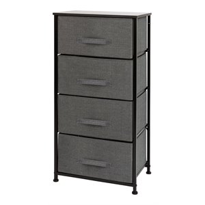 Flash Furniture 4 Drawer Cast Iron Vertical Storage Dresser in Black/Gray