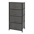 Flash Furniture 4 Drawer Cast Iron Vertical Storage Dresser in Black/Gray