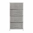 Flash Furniture 4 Drawer Cast Iron Vertical Storage Dresser in White/Gray