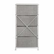 Flash Furniture 4 Drawer Cast Iron Vertical Storage Dresser in White/Gray