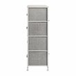 Flash Furniture 4 Drawer Cast Iron Vertical Storage Dresser in White/Gray