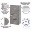 Flash Furniture 4 Drawer Cast Iron Vertical Storage Dresser in White/Gray