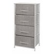 Flash Furniture 4 Drawer Cast Iron Vertical Storage Dresser in White/Gray
