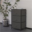 Flash Furniture 3 Drawer Fabric & Cast Iron Vertical Storage Dresser in Black