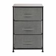Flash Furniture 3 Drawer Fabric & Cast Iron Vertical Storage Dresser in Black