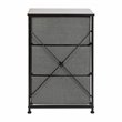 Flash Furniture 3 Drawer Fabric & Cast Iron Vertical Storage Dresser in Black