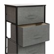 Flash Furniture 3 Drawer Fabric & Cast Iron Vertical Storage Dresser in Black