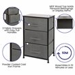 Flash Furniture 3 Drawer Fabric & Cast Iron Vertical Storage Dresser in Black