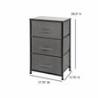 Flash Furniture 3 Drawer Fabric & Cast Iron Vertical Storage Dresser in Black
