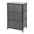 Flash Furniture 3 Drawer Fabric & Cast Iron Vertical Storage Dresser in Black