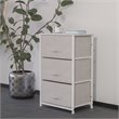 Flash Furniture 3 Drawer Fabric & Cast Iron Vertical Storage Dresser in White
