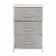 Flash Furniture 3 Drawer Fabric & Cast Iron Vertical Storage Dresser in White