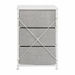 Flash Furniture 3 Drawer Fabric & Cast Iron Vertical Storage Dresser in White