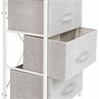 Flash Furniture 3 Drawer Fabric & Cast Iron Vertical Storage Dresser in White