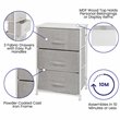 Flash Furniture 3 Drawer Fabric & Cast Iron Vertical Storage Dresser in White