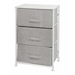 Flash Furniture 3 Drawer Fabric & Cast Iron Vertical Storage Dresser in White