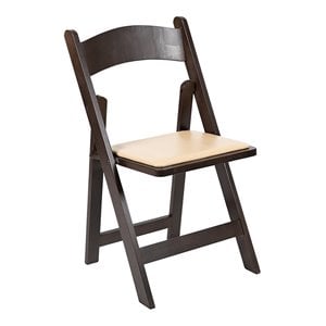Flash Furniture Hercules Wood Folding Chair with Detachable Padded in Chocolate