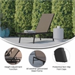 Flash Furniture Brazos Metal Chaise Lounge Chair with Arms in Black/Brown