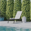 Flash Furniture Brazos Metal Chaise Lounge Chair with Arms in Black/Gray