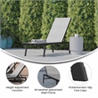 Flash Furniture Brazos Metal Chaise Lounge Chair with Arms in Black/Gray
