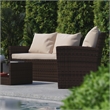 Flash Furniture Aransas 4-Piece Plastic Patio Set in Brown/Beige