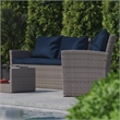 Flash Furniture Aransas 4-Piece Plastic Patio Set in Light Gray/Navy