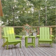 Flash Furniture Charlestown Plastic Adirondack Side Table in Lime Green