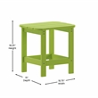 Flash Furniture Charlestown Plastic Adirondack Side Table in Lime Green