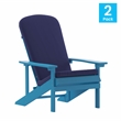 Flash Furniture Charlestown Fabric Adirondack Chairs in Blue (Set of 2)