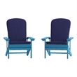 Flash Furniture Charlestown Fabric Adirondack Chairs in Blue (Set of 2)