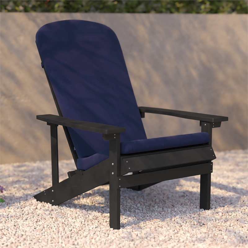 Flash Furniture Charlestown Fabric Adirondack Chairs in Gray/Blue (Set of 2)