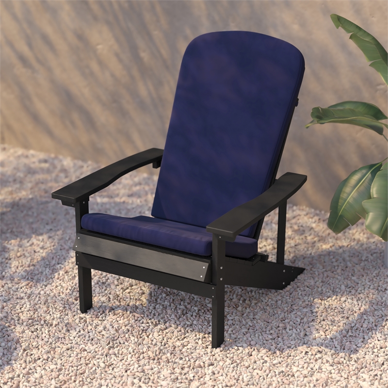 Flash Furniture Charlestown Fabric Adirondack Chairs in Gray/Blue (Set of 2)