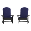 Flash Furniture Charlestown Fabric Adirondack Chairs in Gray/Blue (Set of 2)