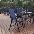 Flash Furniture Paladin Metal Folding Patio Sling Chair in Navy (Set of2)