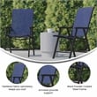 Flash Furniture Paladin Metal Folding Patio Sling Chair in Navy (Set of2)