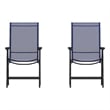 Flash Furniture Paladin Metal Folding Patio Sling Chair in Navy (Set of2)