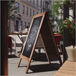 Flash Furniture Canterbury A-Frame Wood Magnetic Chalkboard Set in Brown