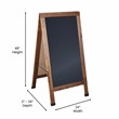 Flash Furniture Canterbury A-Frame Wood Magnetic Chalkboard Set in Brown