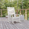 Flash Furniture Manchester Outdoor Plastic Adirondack Rocking Chair in White