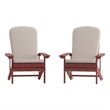 Flash Furniture Charlestown Plastic Adirondack Chairs in Red/Cream (Set of 2)