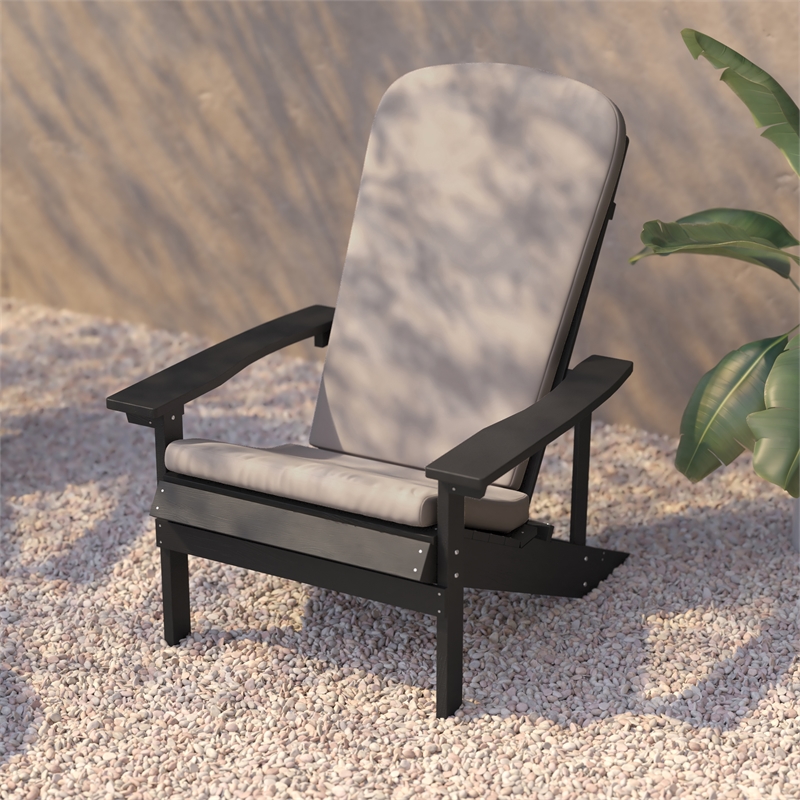Flash Furniture Charlestown Plastic Adirondack Chairs in Slate Cream (Set of 2)