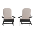 Flash Furniture Charlestown Plastic Adirondack Chairs in Slate Cream (Set of 2)
