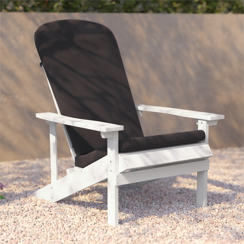 Flash Furniture Charlestown Plastic Adirondack Chairs in White/Gray (Set of 2)