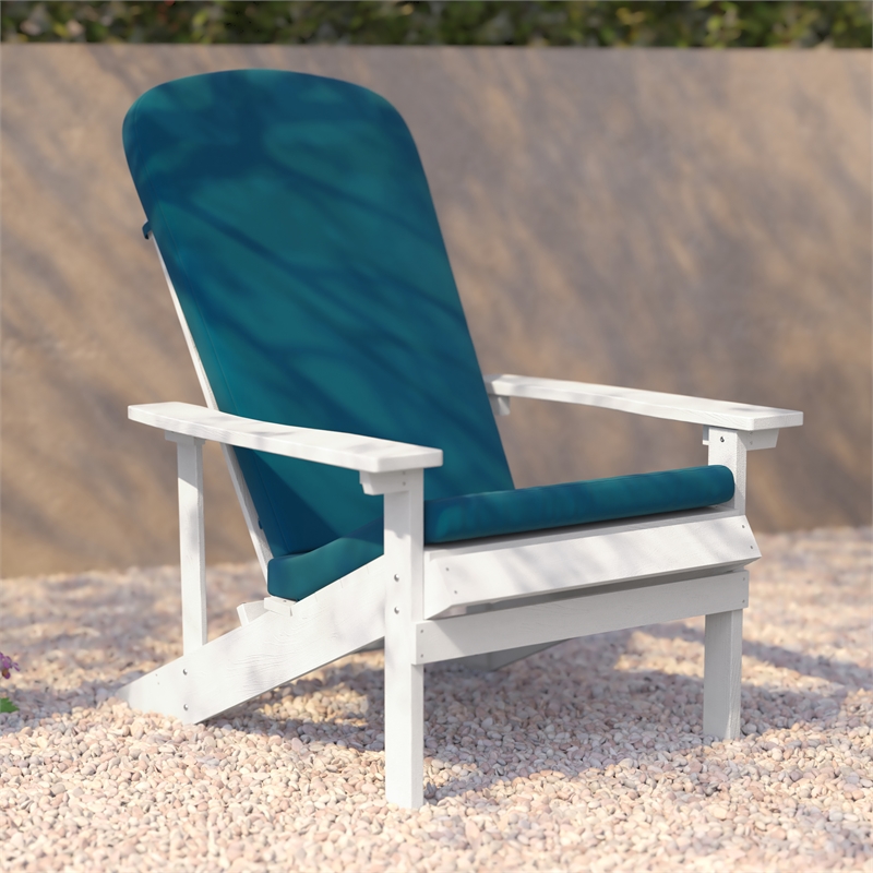 Flash Furniture Charlestown Plastic Adirondack Chairs in Blue (Set of 2)