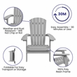 Flash Furniture Charlestown Plastic Folding Adirondack Chairs in Gray (Set of 2)