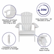 Flash Furniture Charlestown Plastic Adirondack Chairs in White/Teal (Set of 2)