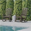 Flash Furniture Winston All-Weather Plastic Rocking Chair in Mahogany (Set of 2)