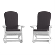 Flash Furniture Savannah Plastic Adirondack Chairs in White/Gray (Set of 2)
