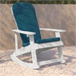 Flash Furniture Savannah Plastic Adirondack Chairs in White/Teal Blue (Set of 2)